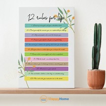 12 Rules of Life Motivational Quotea Inspirational Prints Home Office Decor-PA73 - $24.65+