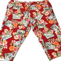 Liz Claiborne Villager Womens Capris Crop Pants Size 3X 46&quot; Waist Tropical Print - £25.60 GBP