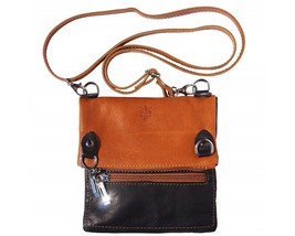 Shoulder Crossbody Bag in Soft Genuine Leather Black and Tan For Women - £64.72 GBP