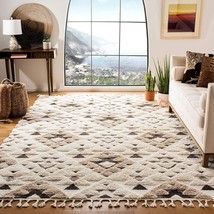 Safavieh Moroccan Tassel Shag Collection 5&#39;3&quot; X 7&#39;6&quot; Ivory, Inch Thick Area Rug - £107.90 GBP