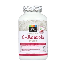 365 Whole Foods Supplements, C + Acerola, Chewable 90 Vegan Tablets - £31.04 GBP