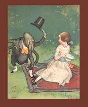Courteous Spider Tips Hat Antique 1901 Mother Goose by Peter Newell Book Plate - £26.29 GBP