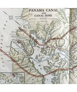 Map Of Panama Canal And Zone 1913 History Lithograph Caribbean Sea Pacif... - $82.04 CAD