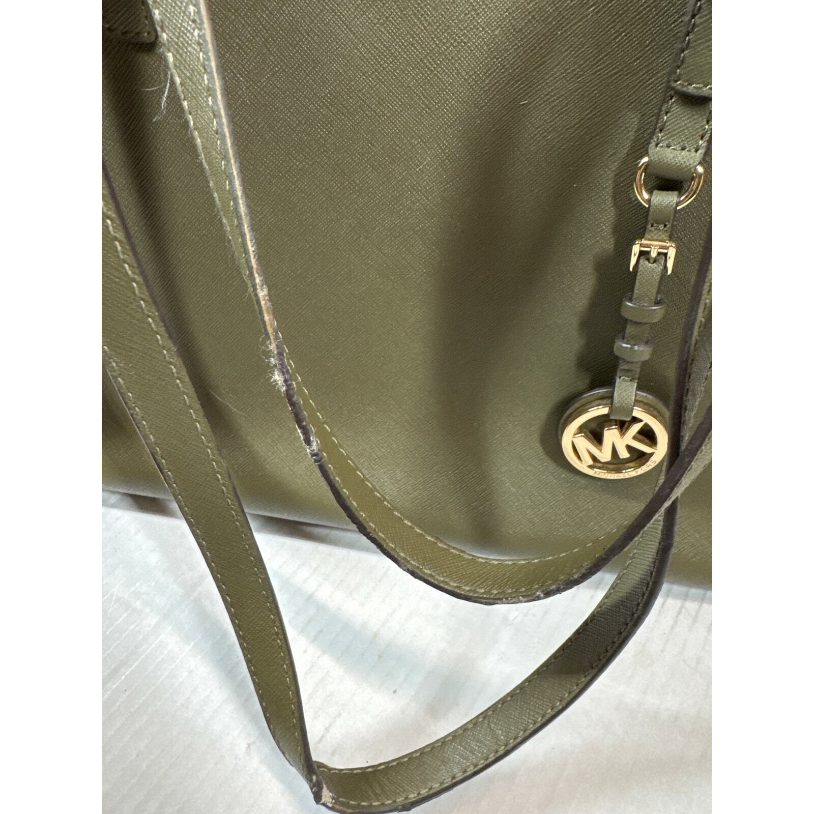 MICHAEL Michael Kors Women's Green Jet Set Logo Buckle Strap Shoulder Tote Bag Item image 6