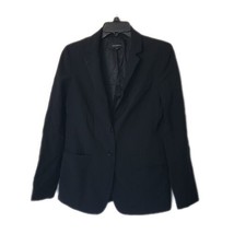 Talbots Classy 2 Button Black Blazer ~ Sz 6 ~ Long Sleeve ~ Lined ~Wool ... - $40.49
