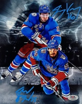 RYAN LINDGREN &amp; JIMMY VESEY Autographed SIGNED N.Y. RANGERS 8x10 PHOTO P... - £54.98 GBP