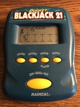 1997 Radica Pocket BLACKJACK 21 Green Handheld Electronic Game. Tested Works. A8 - $6.79