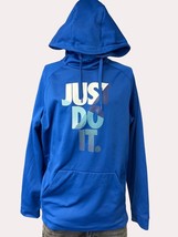 Nike Dri-Fit Men&#39;s Blue &quot;Just Do It&quot; Hooded Sweater Size M SKU 6201 - $20.68