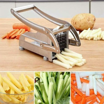 Hot Stainless Steel French Fry Cutter Potato Vegetable Slicer Chopper 2 Blades - £31.16 GBP
