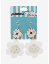 Sanrio Hello Kitty &amp; Friends Cinnamoroll Clear Flower Pendant Earrings - £15.72 GBP