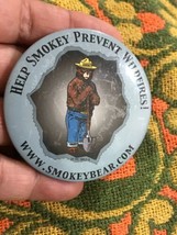 Pin back Help Smokey Prevent Wildfires 2 1/2&quot; #2 - £4.80 GBP