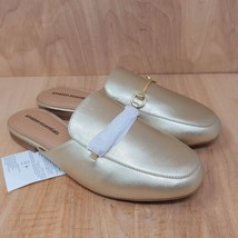 Amazon Essentials Womens Mules Size 9.5 Wide Gold June Horse Bit Slip On Shoes - £14.77 GBP