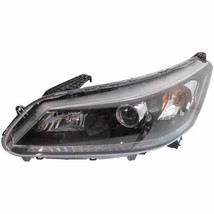 Headlight For 2013-2015 Honda Accord Driver Side Black Halogen With Clear Lens - £143.15 GBP
