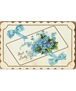 Postcard Good Luck Doily Gold Back Embossed Violets Writing No Stamp 5.5... - £5.29 GBP