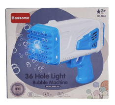 Bazooka Bubble Blower Machine with Fan Light 36 Holes Bubbles Blue Kids ... - £7.80 GBP