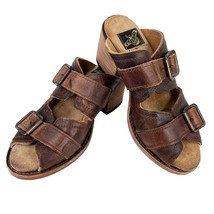 Freebird Caprice Sandals Brown 5 Leather 2.5&quot; Block Heel - £66.39 GBP