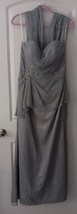 Cameron Blake Strapless Lace Mother of the bride Gown size 12 Silver NWT - £73.26 GBP