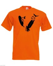Mens T-Shirt Birds Feathers, Bird Plume tShirt Eagle Nib Shirt Flock of Birds - £19.87 GBP