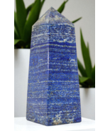 Blue Lapis Lazuli Tower Crystal Healing Wand Reiki Stone Decor Gift 135mm