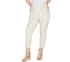 Kelly by Clinton Kelly Printed Ponte Crop Pants Sand Tropical Size Petit... - £10.21 GBP