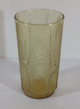 1 Vintage Anchor Hocking Glass Amber Textured Ice Tea Glass Tumbler - £7.11 GBP