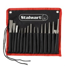 16 Pc Punch and Chisel Set Tapered and Pin Punches Cold Chisels Case Gauge - £34.59 GBP