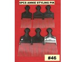 (6pcs) ANNIE STYLING PIK #46 6.5&quot;x 2.8&quot; PLASTIC HANDLE W/ METAL PIK #46 - £4.73 GBP
