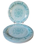 Melamine Plates 10.5 Inch Round Dinner Blue Toll Art Design Set of 4 - $21.73