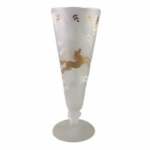 Vintage LIBBEY Calvacade Gold White Running Horses Pilsner Beer Glass Ba... - $18.46