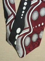 Louis Feraud USA Neck Tie / Necktie Silk black white maroon 56&quot;x4&quot; - $152.18 MXN
