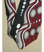 Louis Feraud USA Neck Tie / Necktie Silk black white maroon 56&quot;x4&quot; - $11.22 CAD