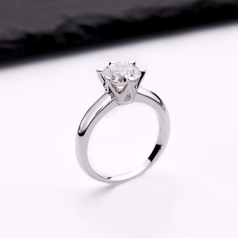 Classic 2 Ct Round Diamond Rings For Women 925 Sterling Silver Wedding Party Rin - £45.46 GBP