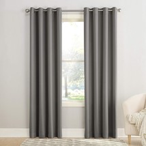 Sun Zero Solid Grommet Room Darkening Single Curtain Panel, 54&#39;&#39; x 108&#39;&#39; Steel - £10.38 GBP