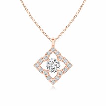 ANGARA Vintage Diamond Clover Pendant Necklace in 14K Gold (HSI2, 0.19 Ctw) - £461.13 GBP