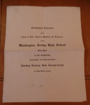 Washington Irving High School NY City Graduation Exercises June 1941 Pro... - $7.58 CAD