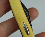 vintage pocket knife STAG IRELAND yellow 2 blade - $21.99