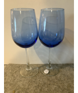 2 Xlarge Blue 9" Wine Glasses - $22.00