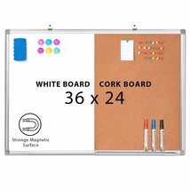 Combination Whiteboard Bulletin Cork Board, Vision Board 2023, 36 X 24 C... - £66.81 GBP