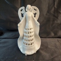 Napco White Ceramic Cut Out Angel Light Decoration Figure 9-5/8&quot; Christmas - £18.76 GBP