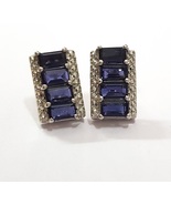 2 cttw Natural Iolite 925 sterling silver earrings - £26.29 GBP