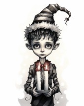Creepy Cute Christmas  Elf Clip Art- 10 High Quality JPGs/ Digital Print... - £1.32 GBP