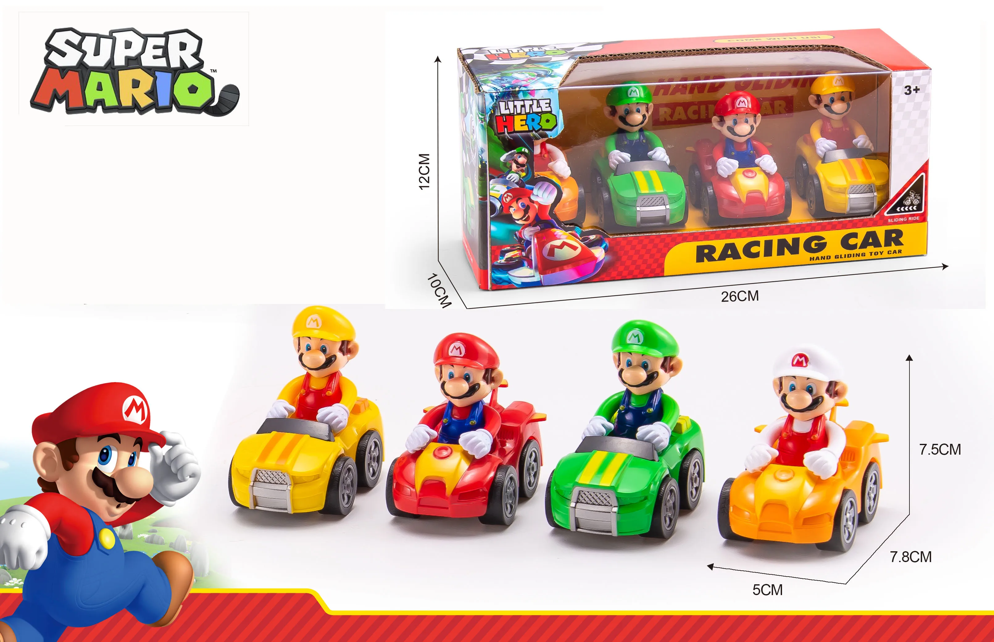 Newest Super Mario Original Karting Model 4pcs/set Action Figure Toys Ca... - £16.29 GBP