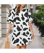 Cows Dairy Pattern Button Front Shirt Dress (Size XS - 5XL) - €29,95 EUR+