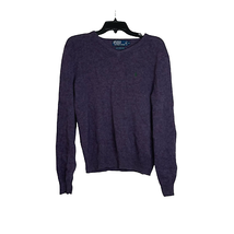 Polo Ralph Lauren V-Neck Sweater Size Medium Purple 100% Lambswool Pullo... - £19.32 GBP