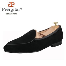 New Style Black Cow Suede Handcrafted Men Loafers Party And Wedding Classic Mocc - £199.75 GBP
