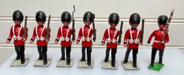 Lot of 7 Vintage Lead Toy Soldier British Guard rifle bayonet articulated arm - £48.07 GBP