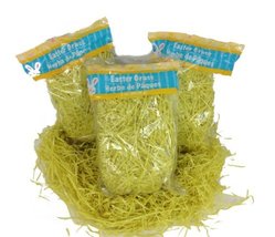 3 Pack of Yellow Reusable Shredded Plastic Easter Basket Grass Bags Bund... - $11.86