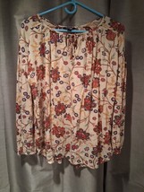 Chaps Womens Top Size M/M/M Floral Ivory Boho Peasant - $228.09 MXN