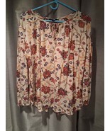 Chaps Womens Top Size M/M/M Floral Ivory Boho Peasant - $228.08 MXN