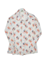 Vintage Sears Shirt Womens S JR Bazaar Long Sleeve Button Up Geometric 70s - £21.79 GBP